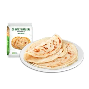 Country Natural Plain Paratha Packaging - Front View, Less Oily Frozen Flatbread