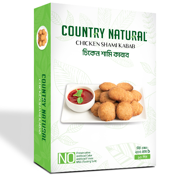 Chicken Shami kabab-200gm (10pcs) 2 Country Natural Chicken Shami Kabab 200g Box - Frozen Snack